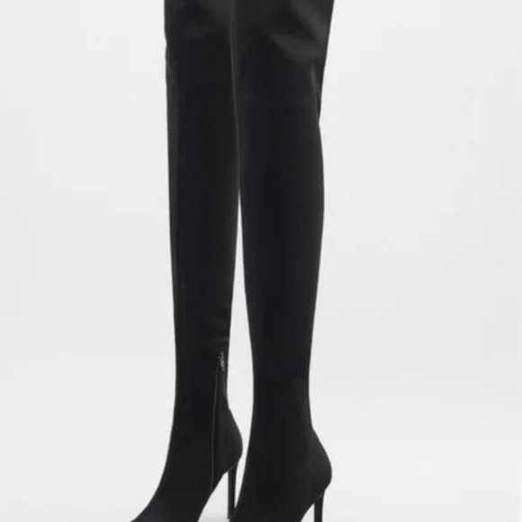 NWT Zara Tall Over the Knee Black Boots - 41 - Picture 7 of 8